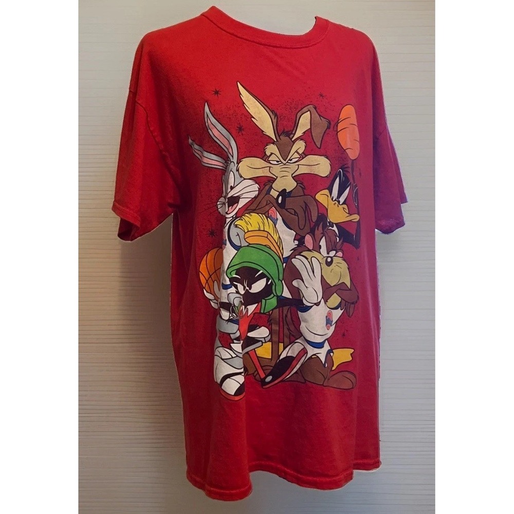 Space Jam Red Short Sleeve Cotton Graphic T-Shirt Men's L